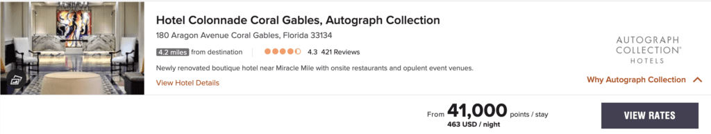 Hotel colonnade coral gables floride