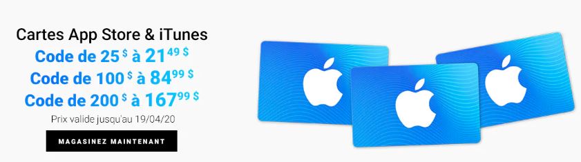 Cartes Application Store et iTunes