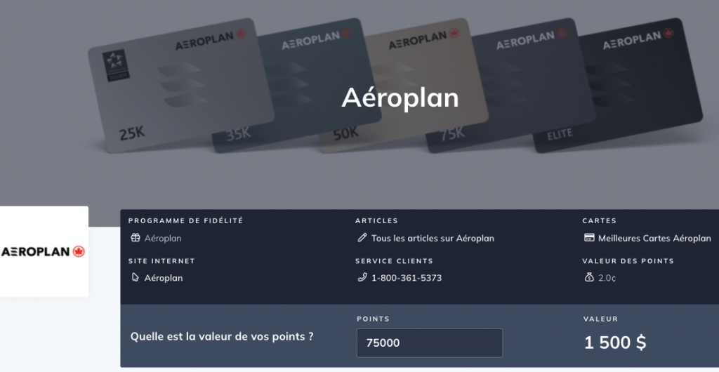 Aeroplan calculator