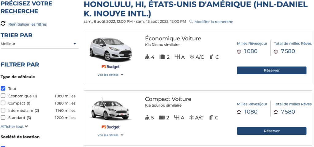 AM location voiture HNL