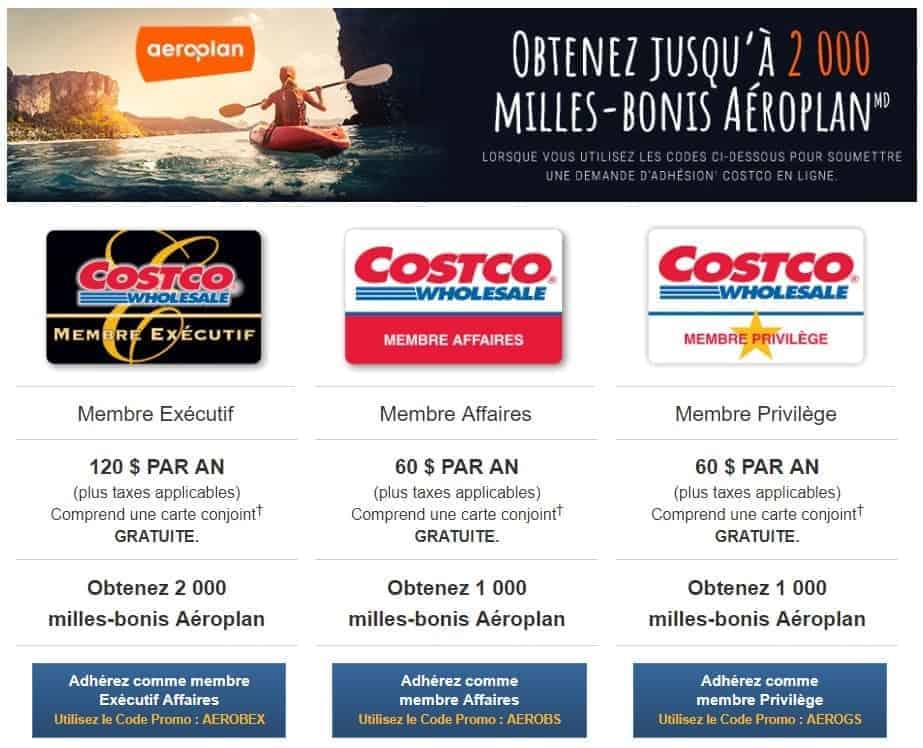 aeroplan costco membership
