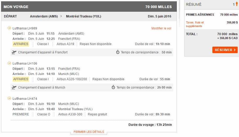 aeroplan lh first