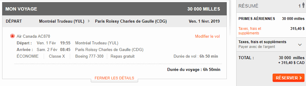 air canada ap fevrier