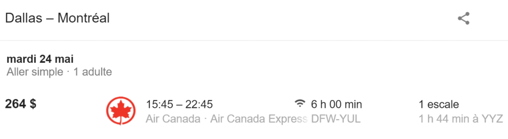 air canada dfw payant