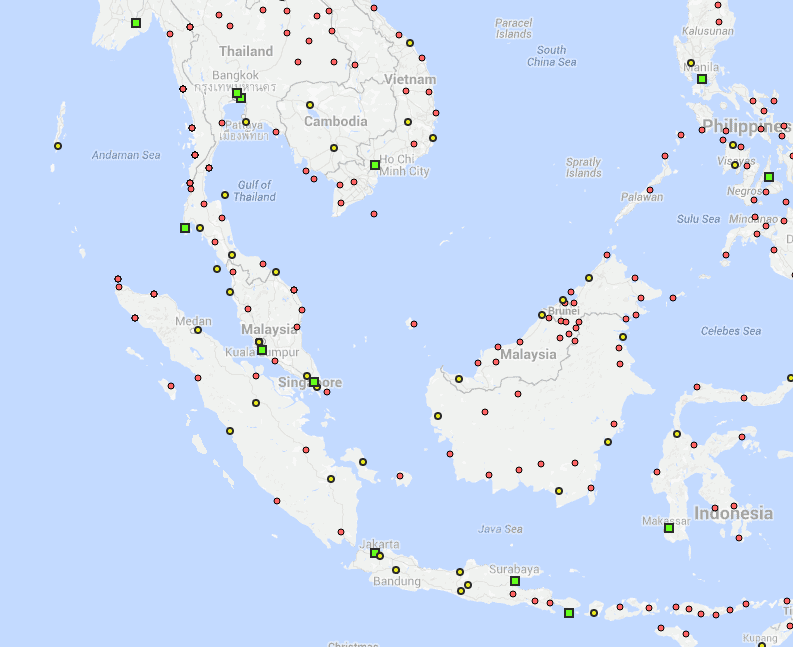 asie sud est flight connections
