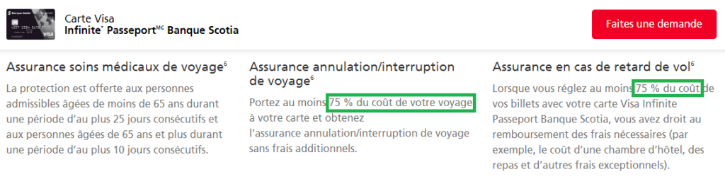 assurances 75 scotia passeport