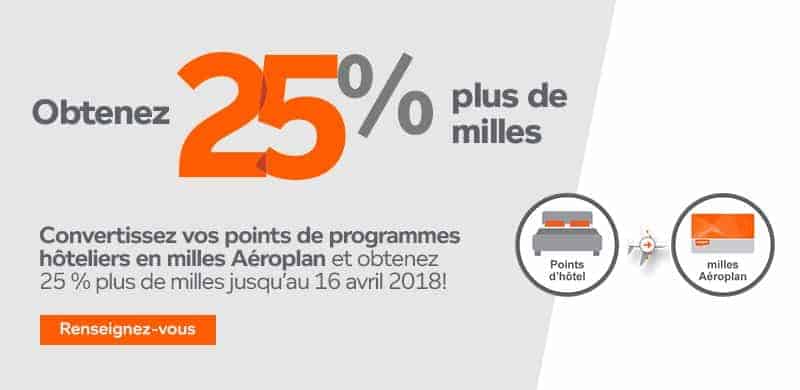 bonus 25 aeroplan