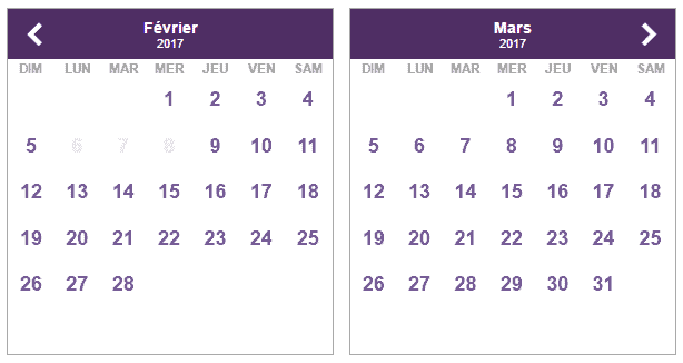 calendrier fev mar