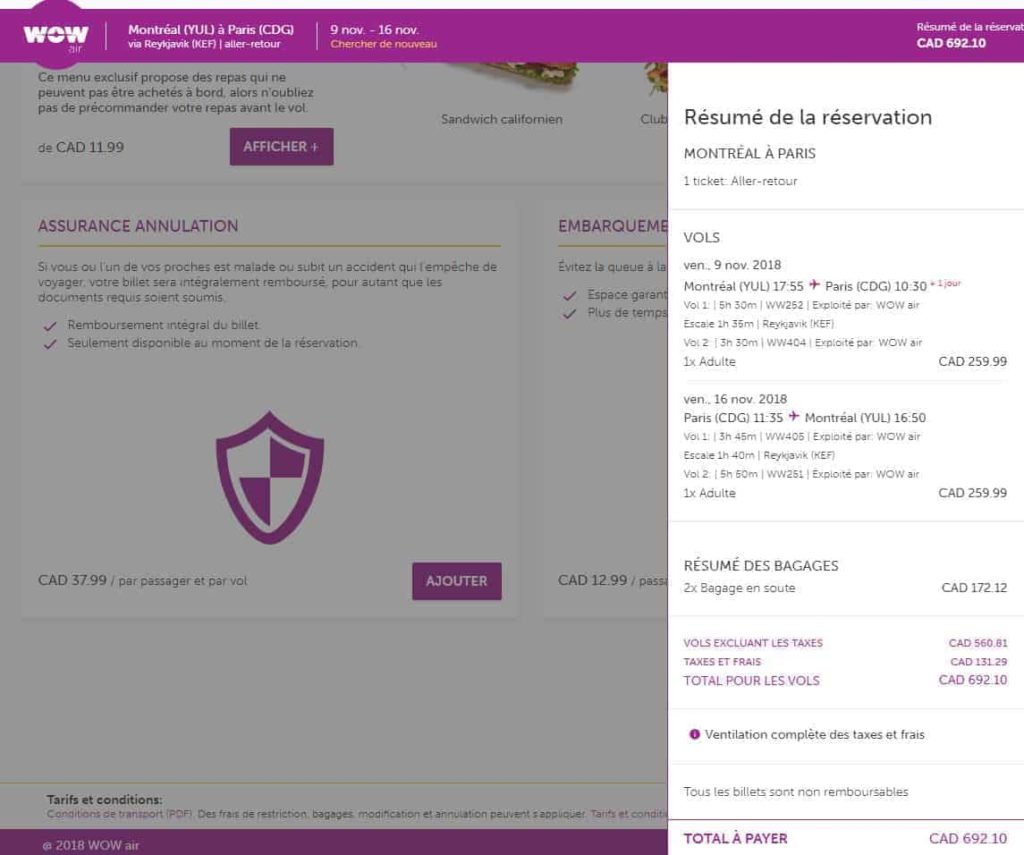 comparatif wow bagages