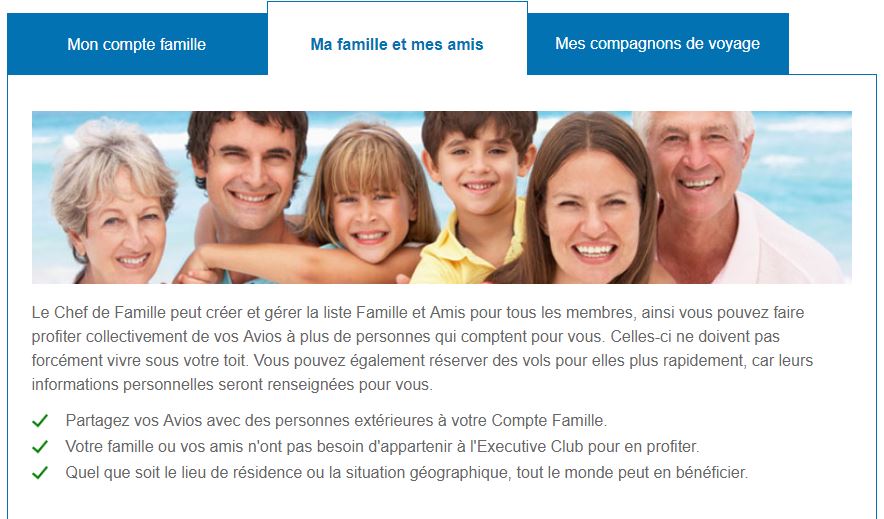 compte famille british airways executive club famille amis