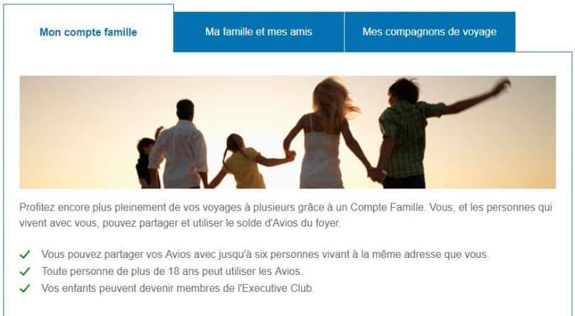 compte famille british airways executive club famille