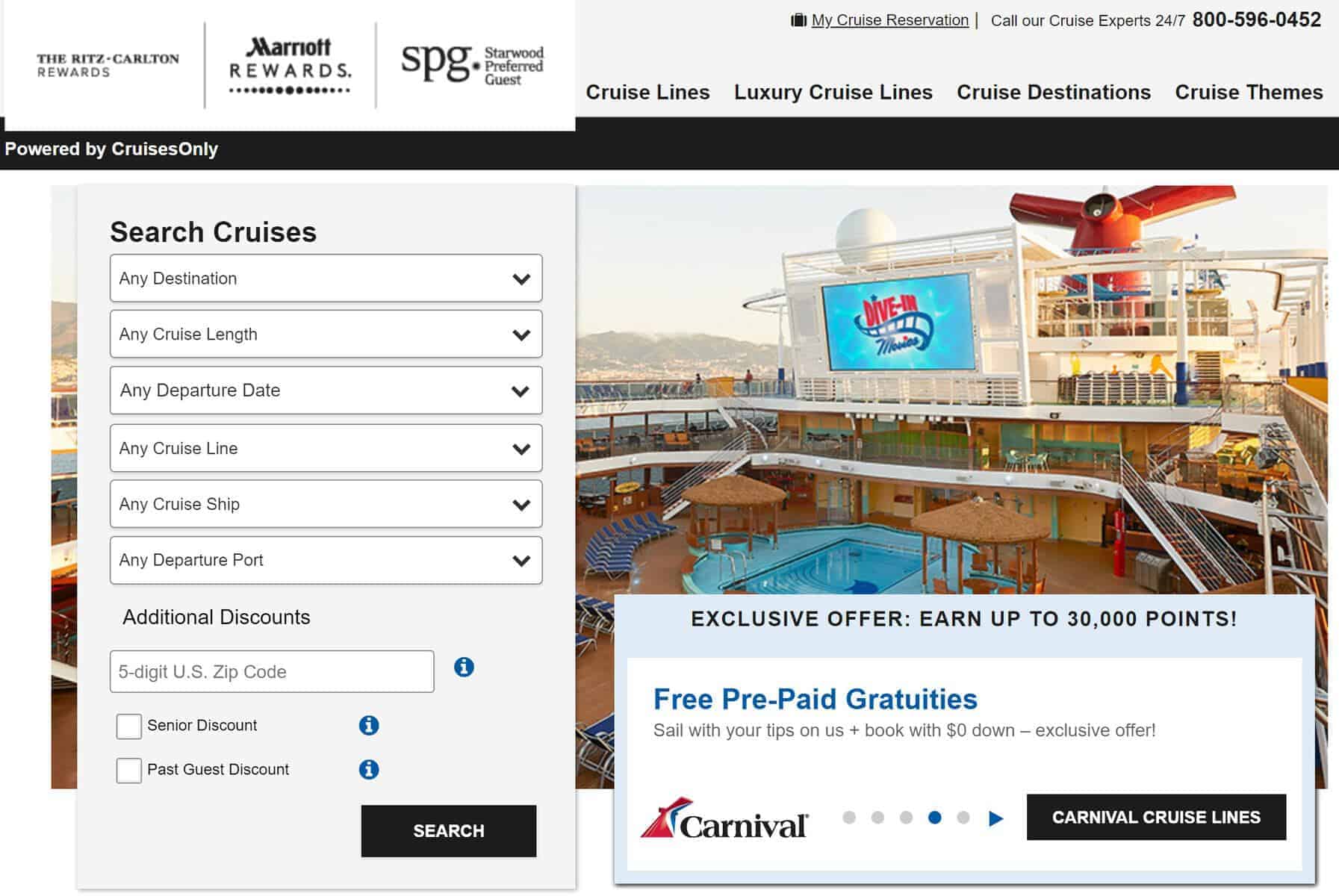 cruises only marriott rewards