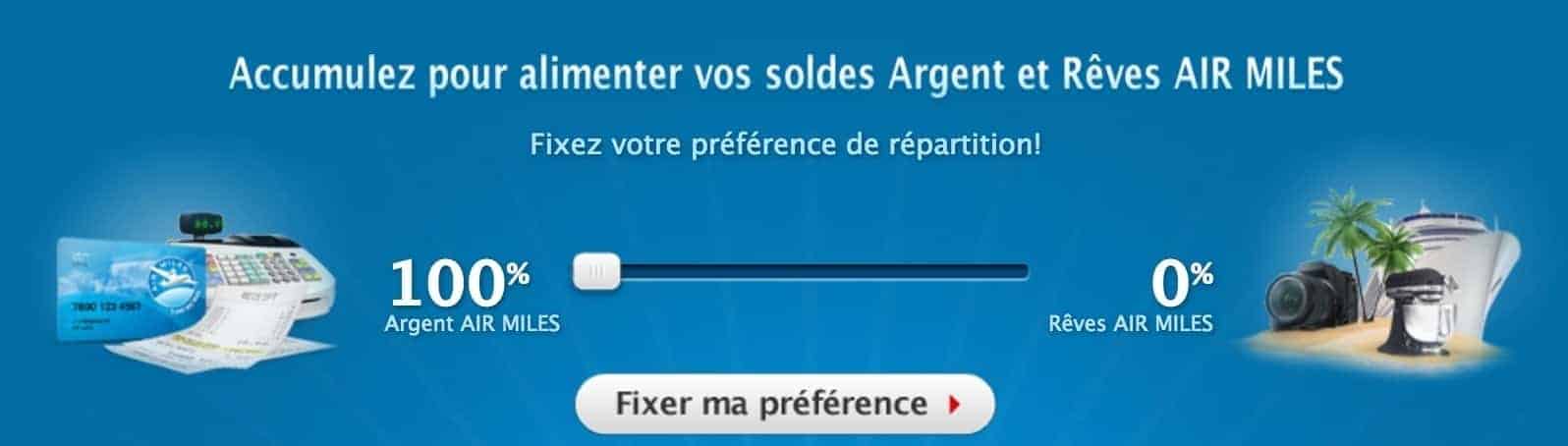 curseur air miles 100 argent