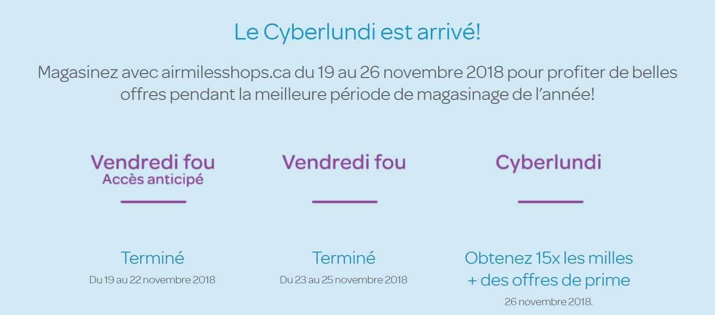 cyber Monday airmiles 2018