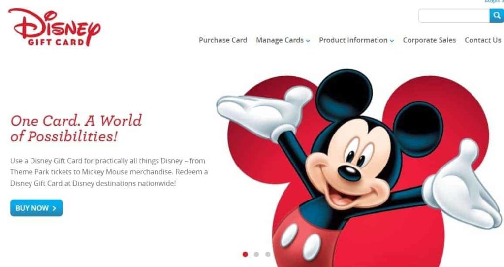 disney gift card website