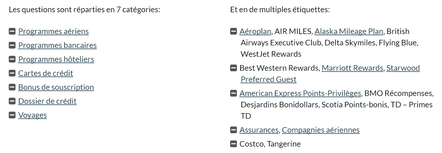faq milesopedia categories