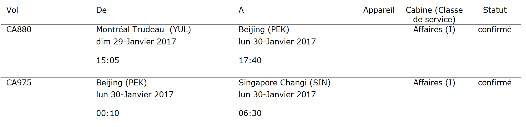horaires yul pek