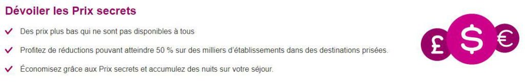 hotels com prix secrets