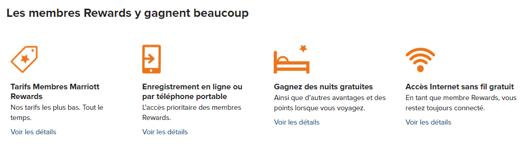 marriott rewards avantages