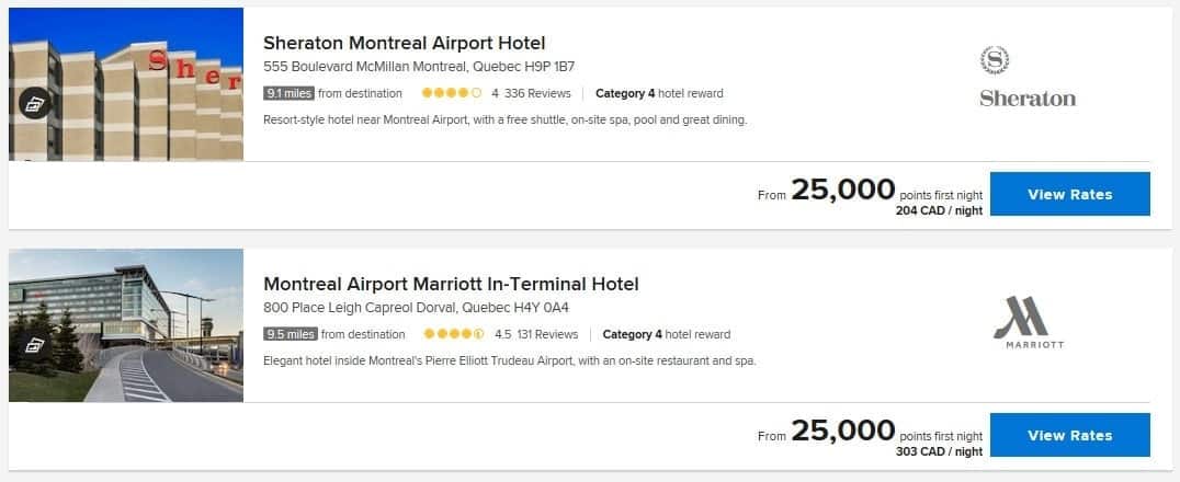 marriott vs sheraton yul