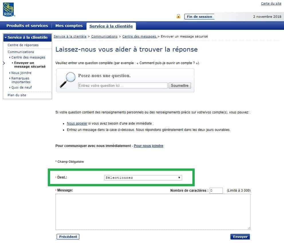 nous contacter rbc 3