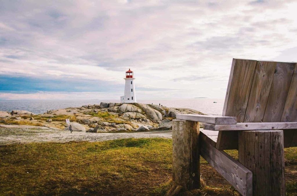 peggys cove and bench