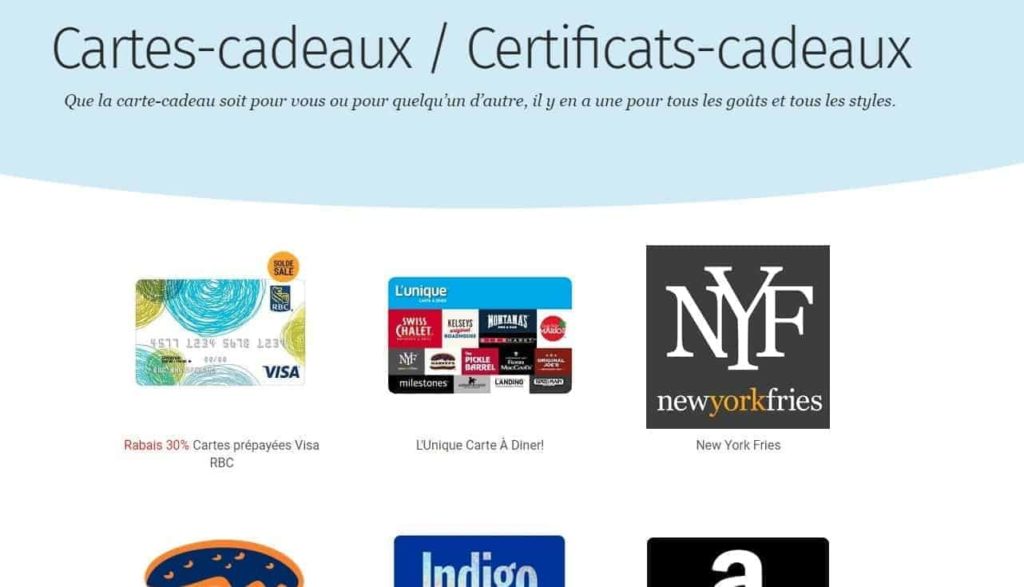 rbc recompenses cartes cadeaux