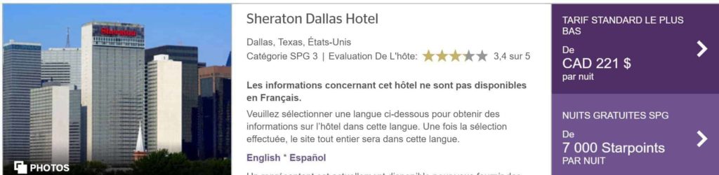 sheraton dallas spg