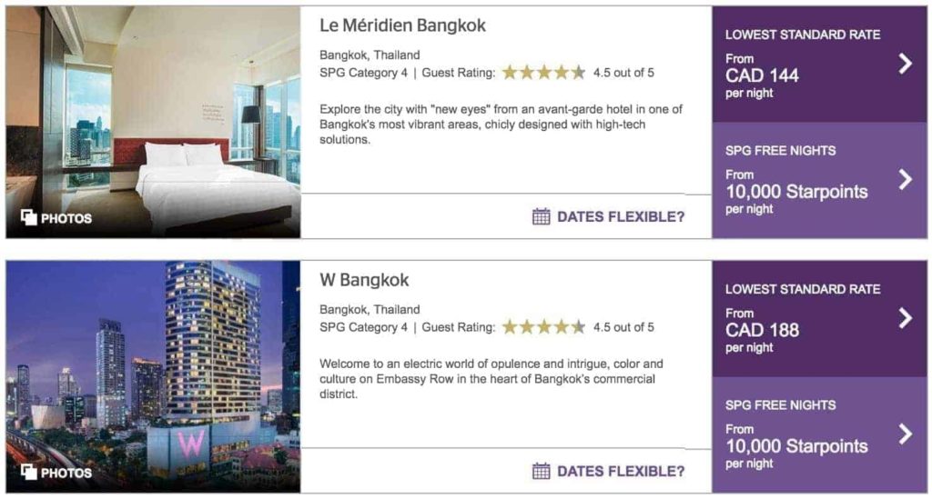 spg meridien et w bangkok