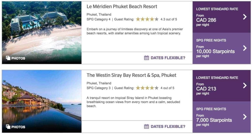 spg meridien et westin phuket