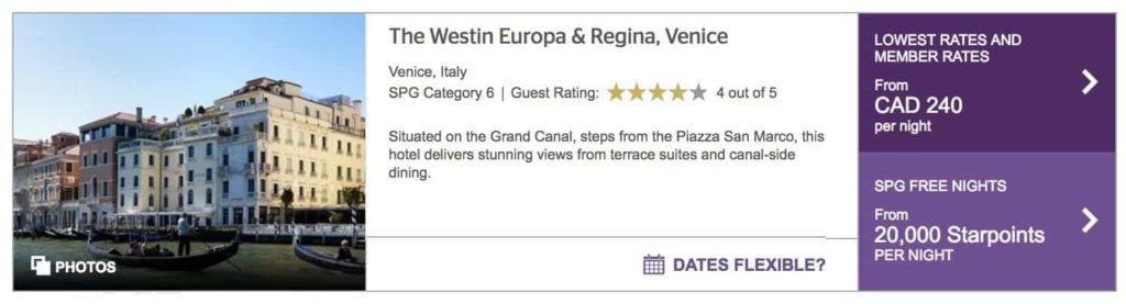 starwood preferred guest venise italie 2