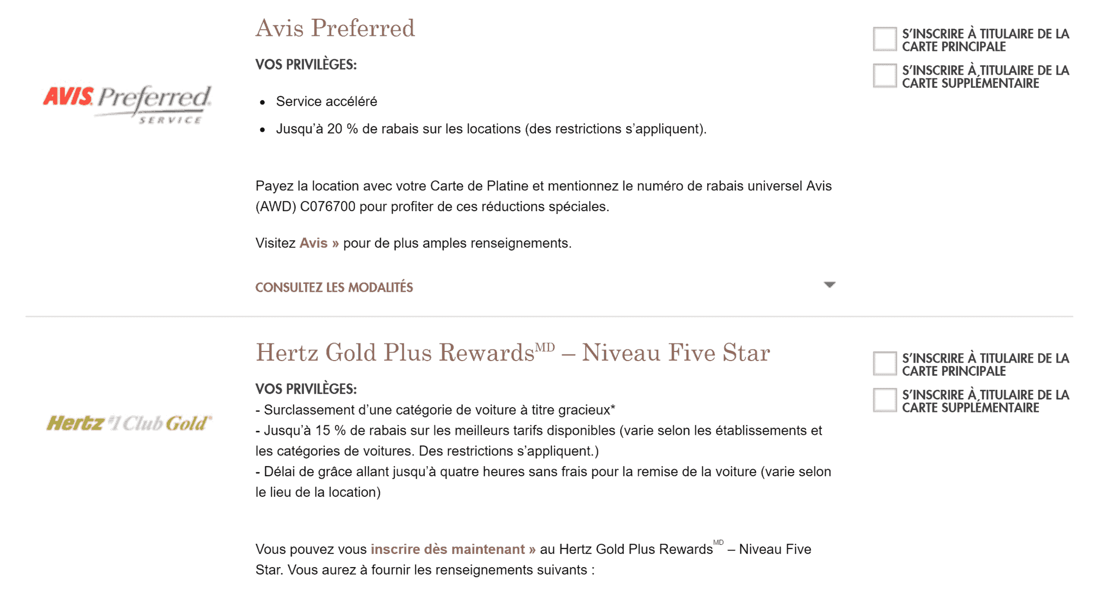 statut avis hertz platine