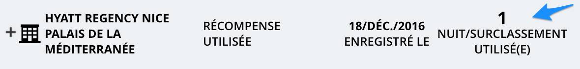 surclassement hyatt nice