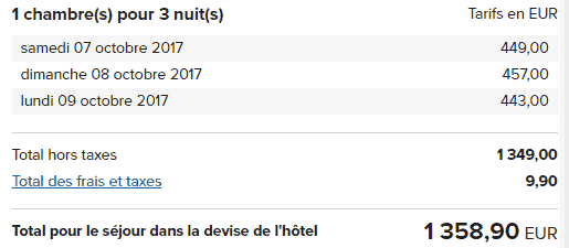 tarif renaissance paris argent