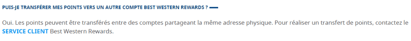 transfert point best western