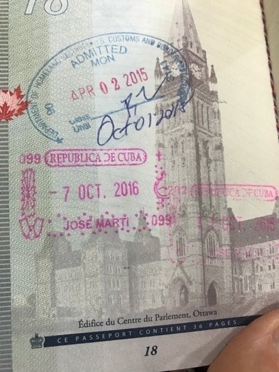 un tampon cubain et us sur la meme page