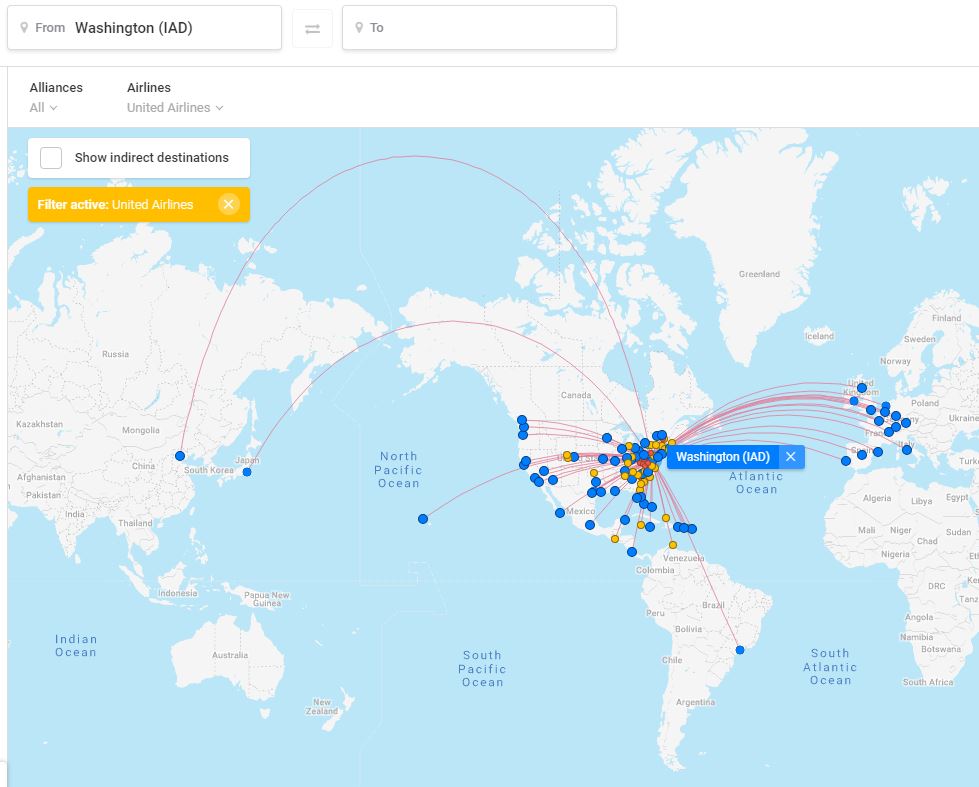 united iad destinations