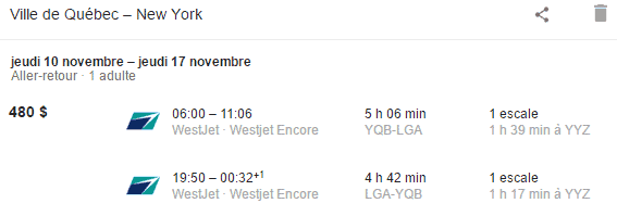 yqb lga air miles cash