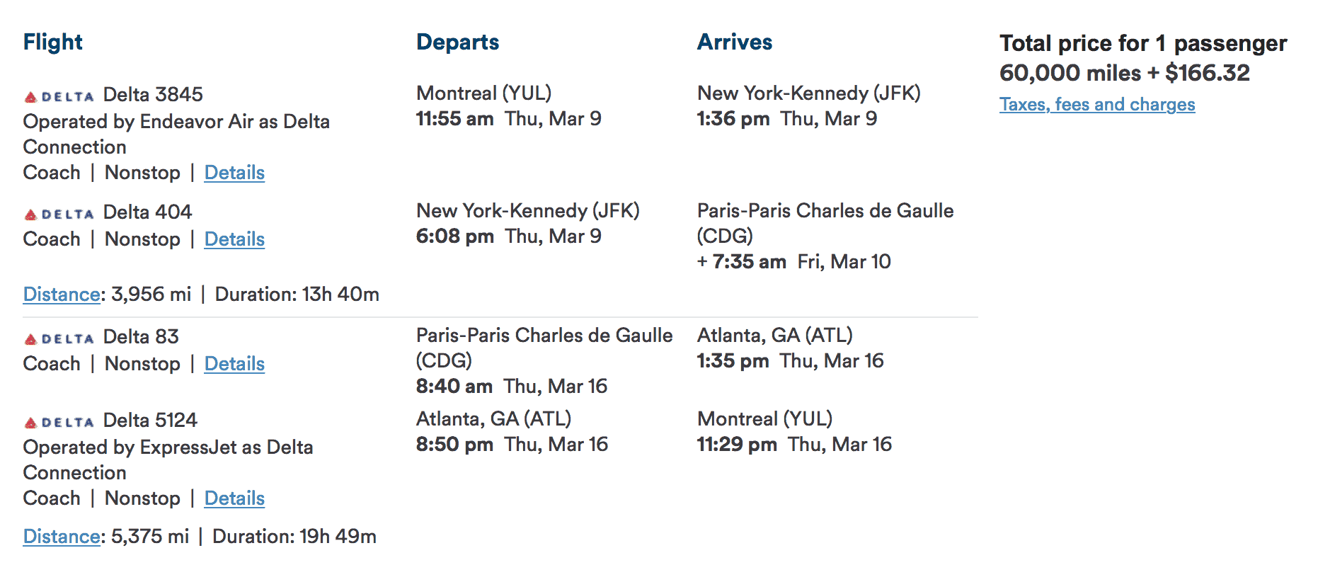 yul cdg alaska delta