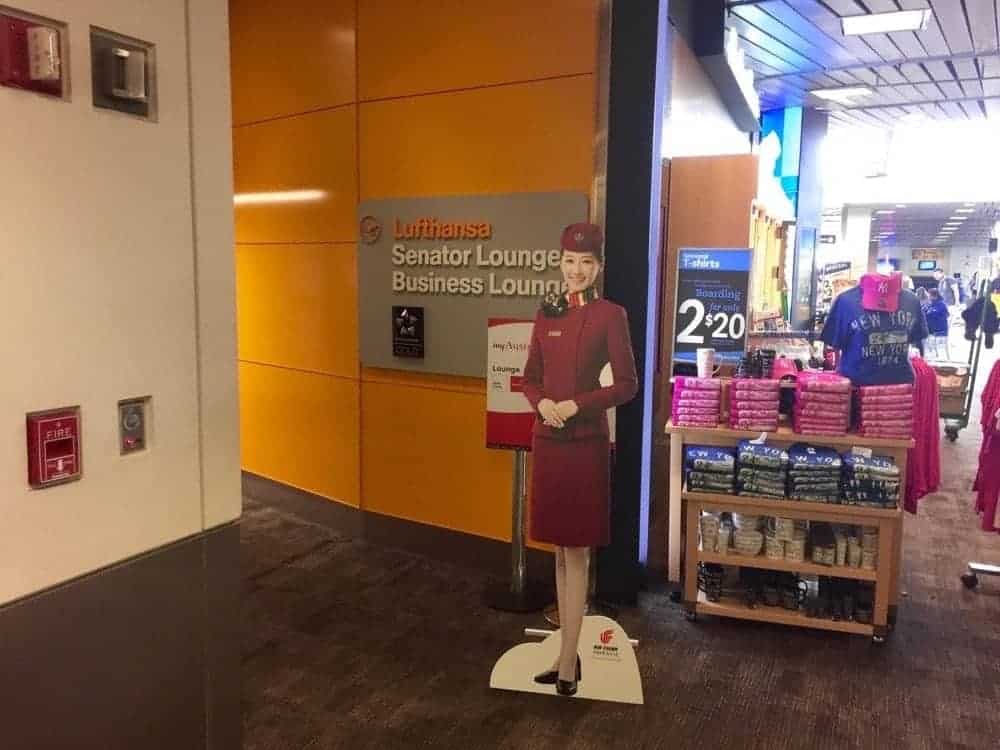 The entrance to the Lufthansa lounge - Terminal B Newark