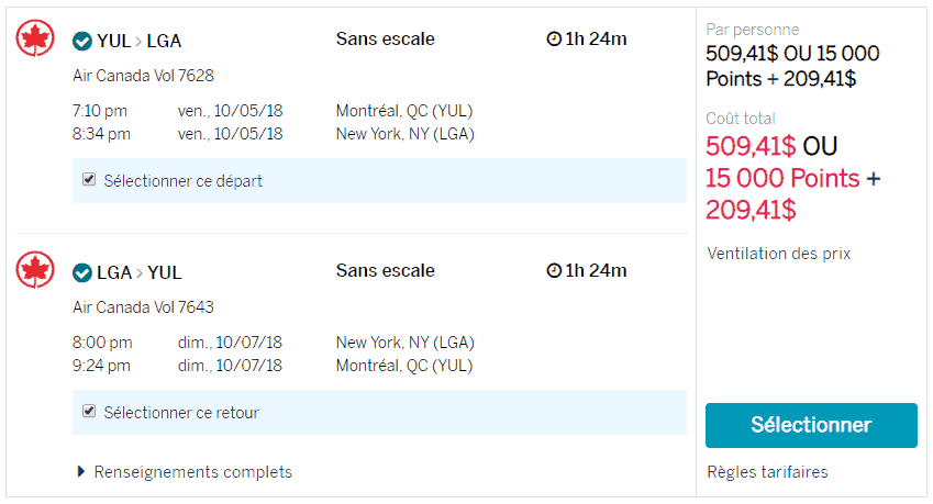 yul lga amex voyages