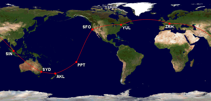 yul sfo ppt akl syd sin zrh