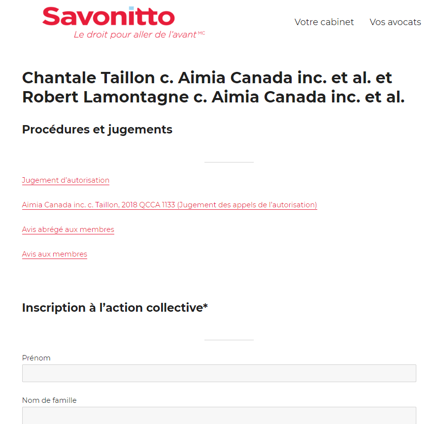 action collective aeroplan