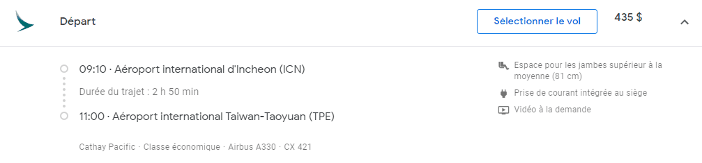 icn tpe google flights sans date