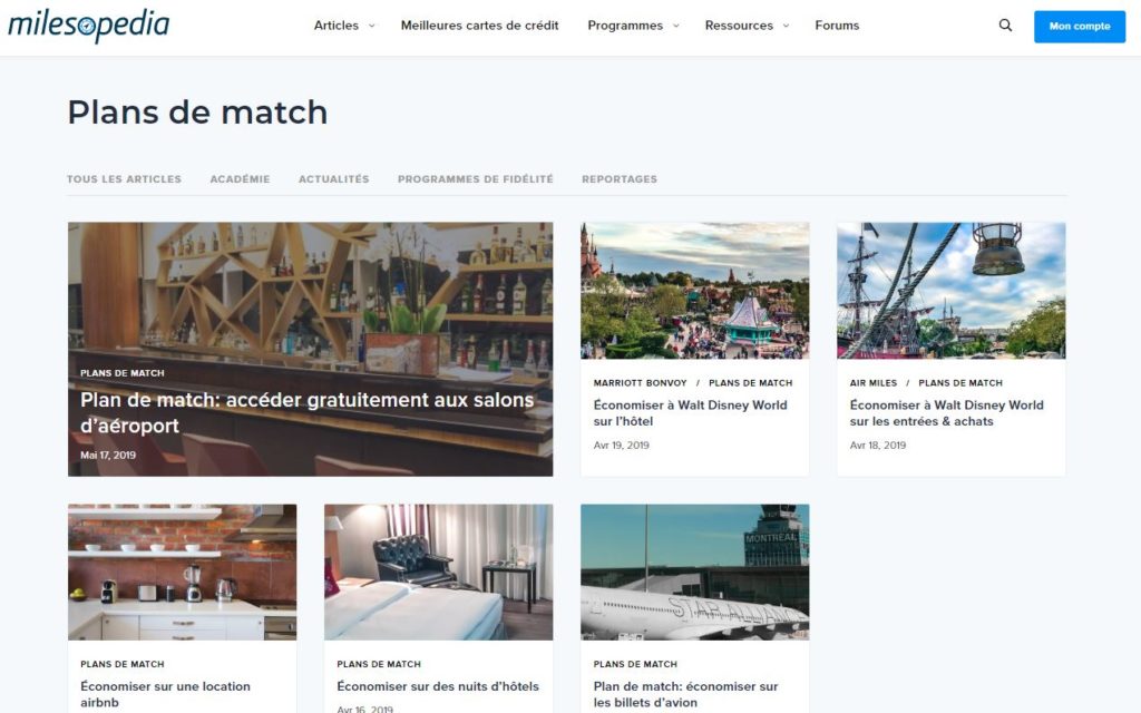 plans de match milesopedia