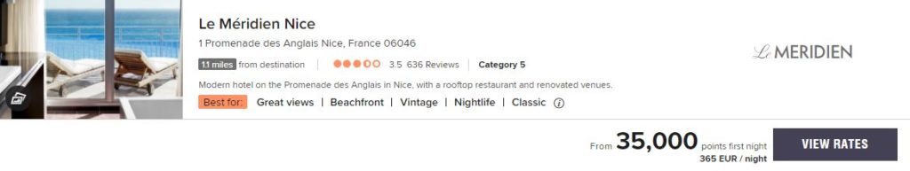 meridien nice certificat marriott bonvoy