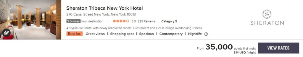 sheraton tribeca rate