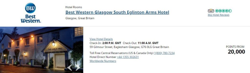 best western glasgow south eglinton arms hotel