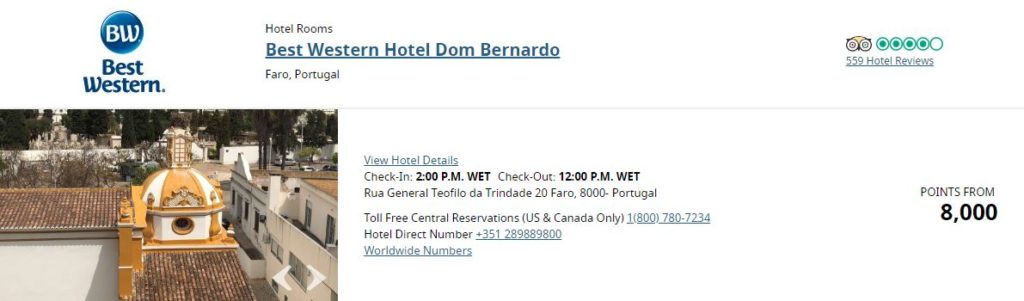 best western hotel dom bernardo tarifs