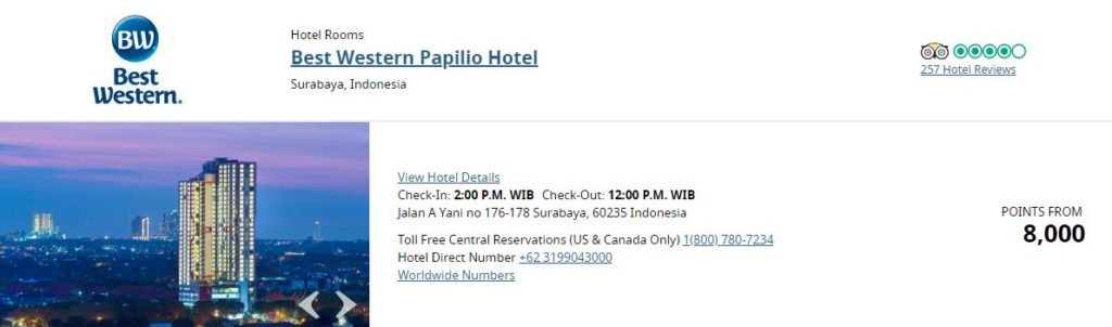 best western papilio hotel tarifs